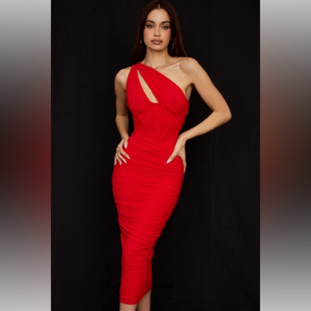 NWT House of CB Valentina Red Corset Dress XS